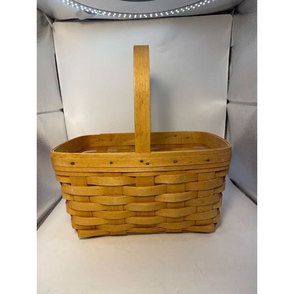 Longaberger Vintage 1998 Medium Market Basket Stationary Handle+Prot. Farmhouse